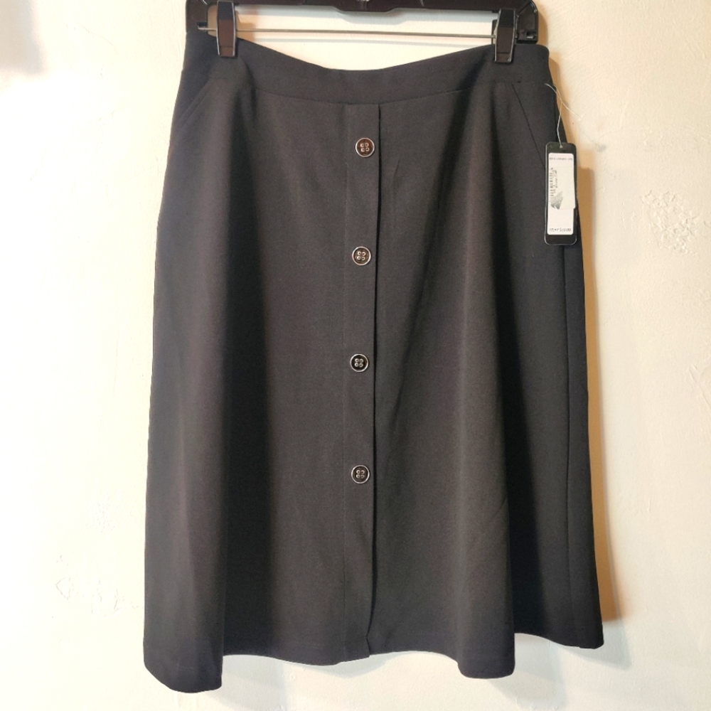 Soho Button Front Midi black Skirt M